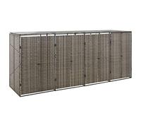 vidaXL Copribidone Quadruplo Grigio 274x80x117 cm in Polyrattan