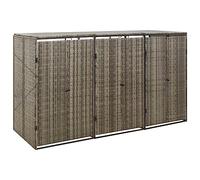 vidaXL Copribidone Triplo Grigio 207x80x117 cm in Polyrattan