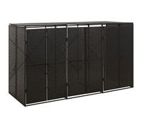 VIDAXL - Copribidone Triplo Nero 207x80x117 Cm In Polyrattan