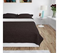 vidaXL Copriletto Double-Face Trapuntato 220x240 cm Crema e Marrone
