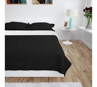 vidaXL Copriletto Double-Face Trapuntato 220x240 cm Nero e Bianco