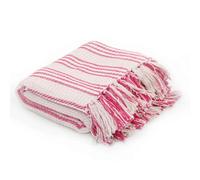 VIDAXL - Copriletto In Cotone A Strisce 220x250 Cm Rosa E Bianco - SPEDIZIONE GRATUITA