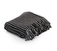 vidaXL Copriletto in Cotone Motivo a Quadri Nero Copridivano Plaid Coperta
