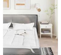vidaXL Coprimaterasso Bianco 140x220 cm