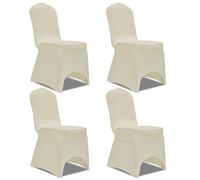 vidaXL Coprisedie elasticizzati color crema, 4 pezzi