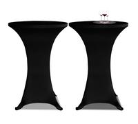 vidaXL Copritavolo Ø 60 cm Nero Tessuto elasticizzato 2 pezzi