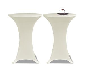 vidaXL Copritavolo ?60 cm Crema Tessuto elasticizzato 2 pezzi