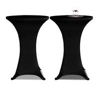 vidaXL Copritavolo ?70 cm Nero Tessuto elasticizzato 2 pezzi