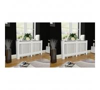 vidaXL Copritermosifoni 2 pz in MDF 152 cm Bianco