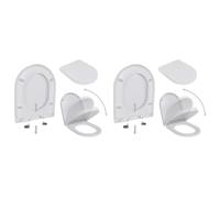 vidaXL Copriwater a Chiusura Rallentata 2 pz Plastica Bianco