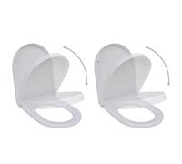 vidaXL Copriwater a Chiusura Rallentata 2 pz Plastica Bianco
