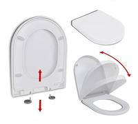 vidaXL Copriwater Ammortizzato con Sgancio Rapido Bianco Quadrato Tavoletta WC