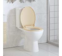 vidaXL Copriwater Chiusura Ammortizzata e Sgancio Rapido Beige Ovale