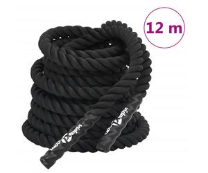 vidaXL Corda da Allenamento Nera 12 m 9 kg in Poliestere