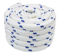 vidaXL Corda da barca 25 m 4 bianco e blu PP, linea di pontone galleggiante moderna corda resistente ai raggi UV, per sport acquatici attrezzature all'aperto