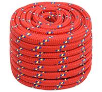 vidaXL Corda da barca in polipropilene (rosso, spessore 20 mm, lunghezza 100 m), resistente alle intemperie, versatile per vela, pesca e altro ancora