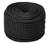 vidaXL Corda da Lavoro Nera 14 mm 25 m in Polipropilene