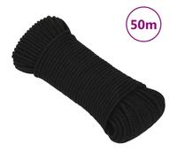 vidaXL Corda da Lavoro Nera 5 mm 50 m in Poliestere