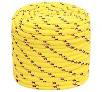 vidaXL Corda di ancoraggio intrecciata resistente ai raggi UV, resistente all'abrasione, 16 mm, 50 m, in polipropilene giallo