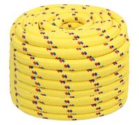 vidaXL Corda di ancoraggio intrecciata resistente ai raggi UV, resistente all'abrasione, in polipropilene, 20 mm, 100 m, colore: giallo