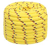 vidaXL Corda di ancoraggio intrecciata resistente ai raggi UV, resistente all'abrasione, in polipropilene, 20 mm, 100 m, colore: giallo