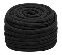 vidaXL Corda Marina Completamente Nera 20 mm 50 m in Polipropilene, Corda per Barca, Corda Intrecciata, Corda a Spirale, Corde per Barche, Corda