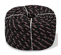 vidaXL Corda Marina in Polipropilene 12 mm Nera Cima Intrecciata Fune Navale