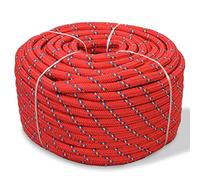 vidaXL Corda Marina in Polipropilene 16 mm Rosso Cima Intrecciata Fune Navale