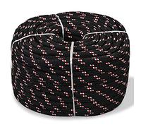 vidaXL Corda Marina in Polipropilene 18 mm Nera Cima Intrecciata Fune Navale