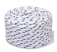 vidaXL Corda Marina in Polipropilene 8 mm Bianca Cima Treccia Fune Navale
