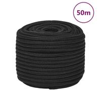 vidaXL Corda Nautica Completamente Nera 12 mm 50 m in Polipropilene