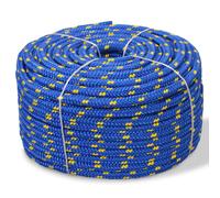 vidaXL Corda Marina in Polipropilene Intrecciata Cima Cavo per Imbarcazioni Filo Barche Gommoni Sartia Ormeggio Banchine 16 mm 250 m Blu