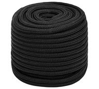 vidaXL Corda per barca, accessori per cavi di ancoraggio, corda intrecciata per barche, bobine, yacht, corda nautica, nera, 16 mm, 100 m, in polipropilene