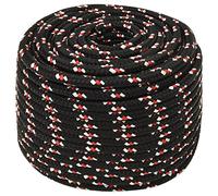 vidaXL Corda per Barca Nera 12 mm 100 m in Polipropilene