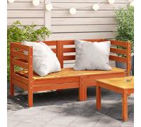 vidaXL Corner Sofa 2 pz Solid Pine Wood Marrone Cerato Single Unit