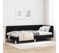 vidaXL Cornice del letto ad angolo Altro con testiera Nero 80 x 200 cm