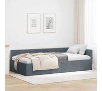 vidaXL Cornice del letto ad angolo Altro Grigio scuro 100 x 200 cm