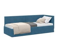 vidaXL Cornice del Letto ad Angolo Blu 80 cm x 200 cm Velluto, Camera Moderna con Letto Versatile e Divano, daybed Rettangolare salvaspazio, Design Robusto per la casa