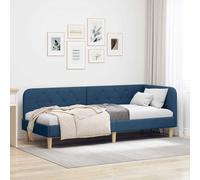 vidaXL Cornice del letto ad angolo Blu 80 x 200 cm Tessuto