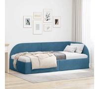 vidaXL Cornice del letto ad angolo Blu 90 cm x 190 cm Velluto