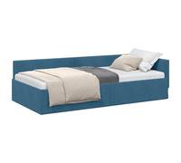vidaXL Cornice del letto ad angolo Blu 90 cm x 200 cm Velluto