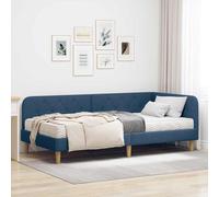 vidaXL Cornice del letto ad angolo Blu 90 x 190 cm Tessuto