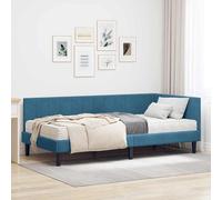 vidaXL Cornice del letto ad angolo Blu 90 x 190 cm Velluto