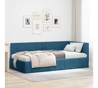 vidaXL Cornice del letto ad angolo Blu 90 x 200 cm Velluto