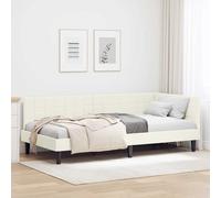 vidaXL Cornice del letto ad angolo Crema 100 cm x 200 cm Velluto