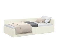 vidaXL Cornice del letto ad angolo Crema 100 cm x 200 cm Velluto