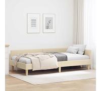 vidaXL Cornice del letto ad angolo Crema 100 x 200 cm Tessuto