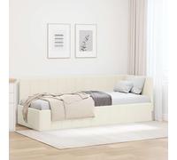 vidaXL Cornice del letto ad angolo Crema 80 cm x 200 cm Velluto