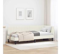 vidaXL Cornice del letto ad angolo Crema 80 cm x 200 cm Velluto