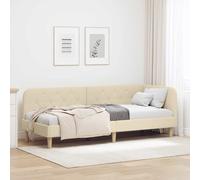 vidaXL Cornice del letto ad angolo Crema 80 x 200 cm Tessuto